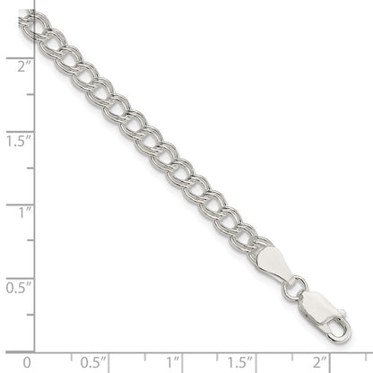 7 Inch Sterling Silver 5mm Double Link Charm Bracelet