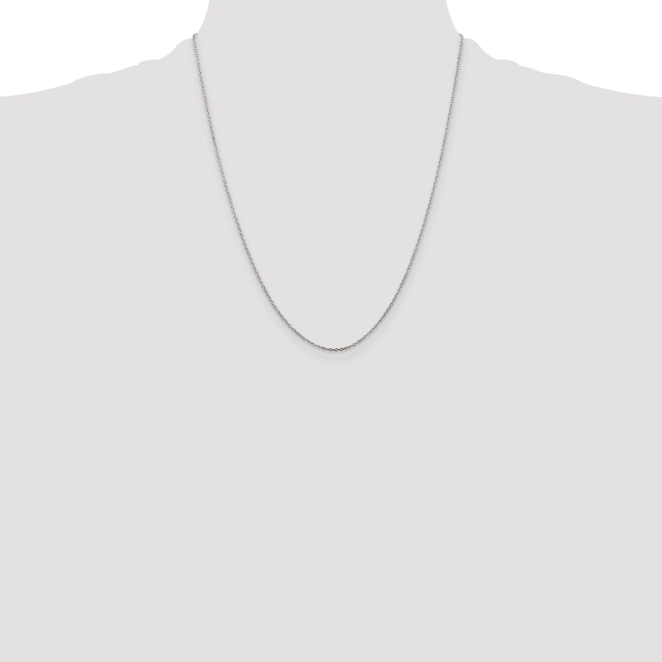 22 Inch Sterling Silver 1mm Cable Chain Necklace