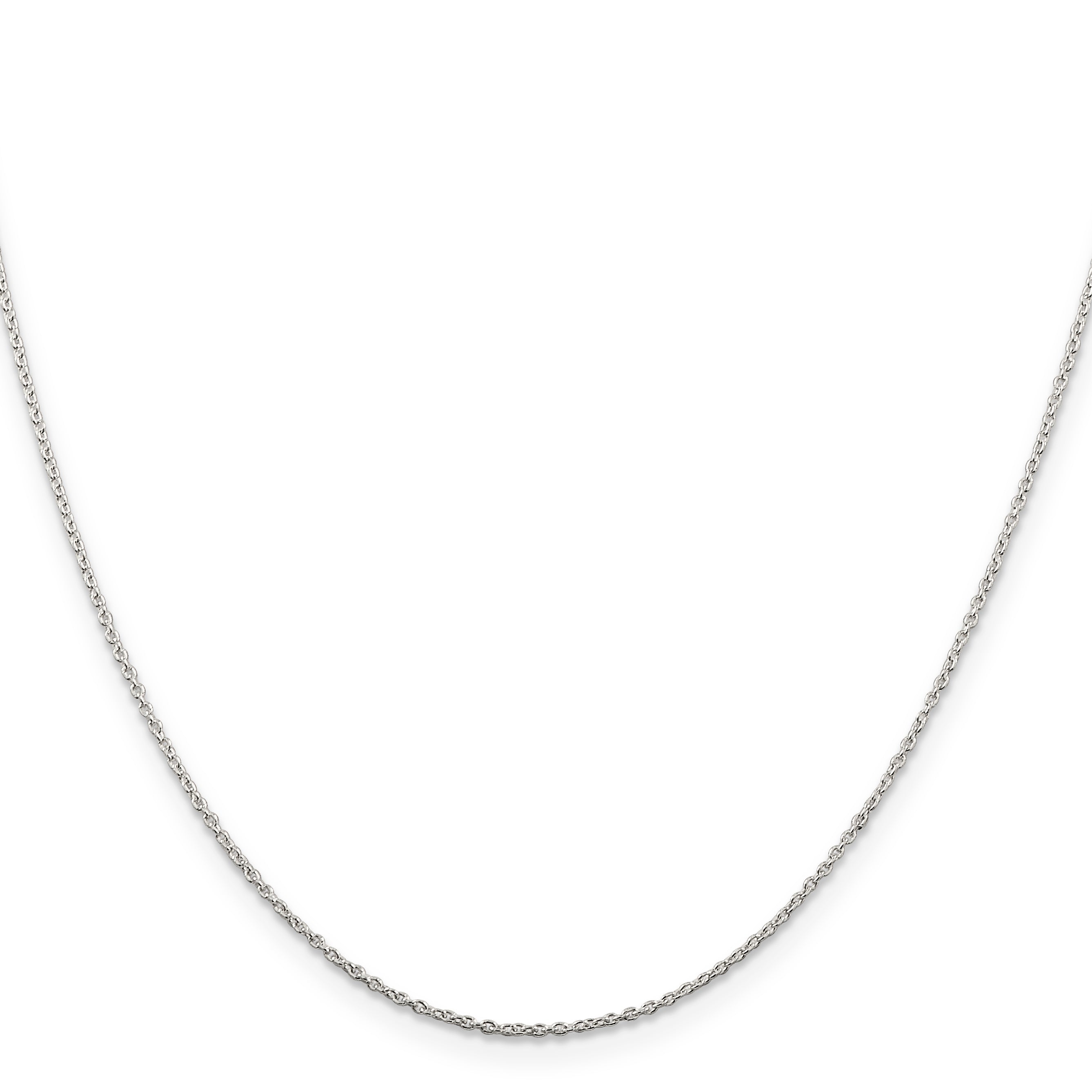 22 Inch Sterling Silver 1mm Cable Chain Necklace