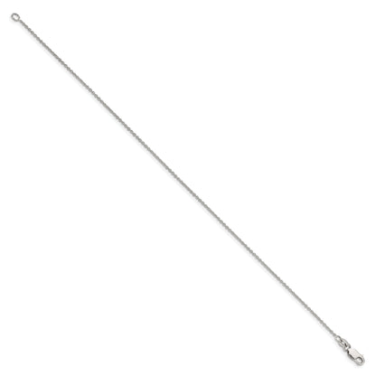 9 Inch Sterling Silver 1mm Cable Chain Anklet