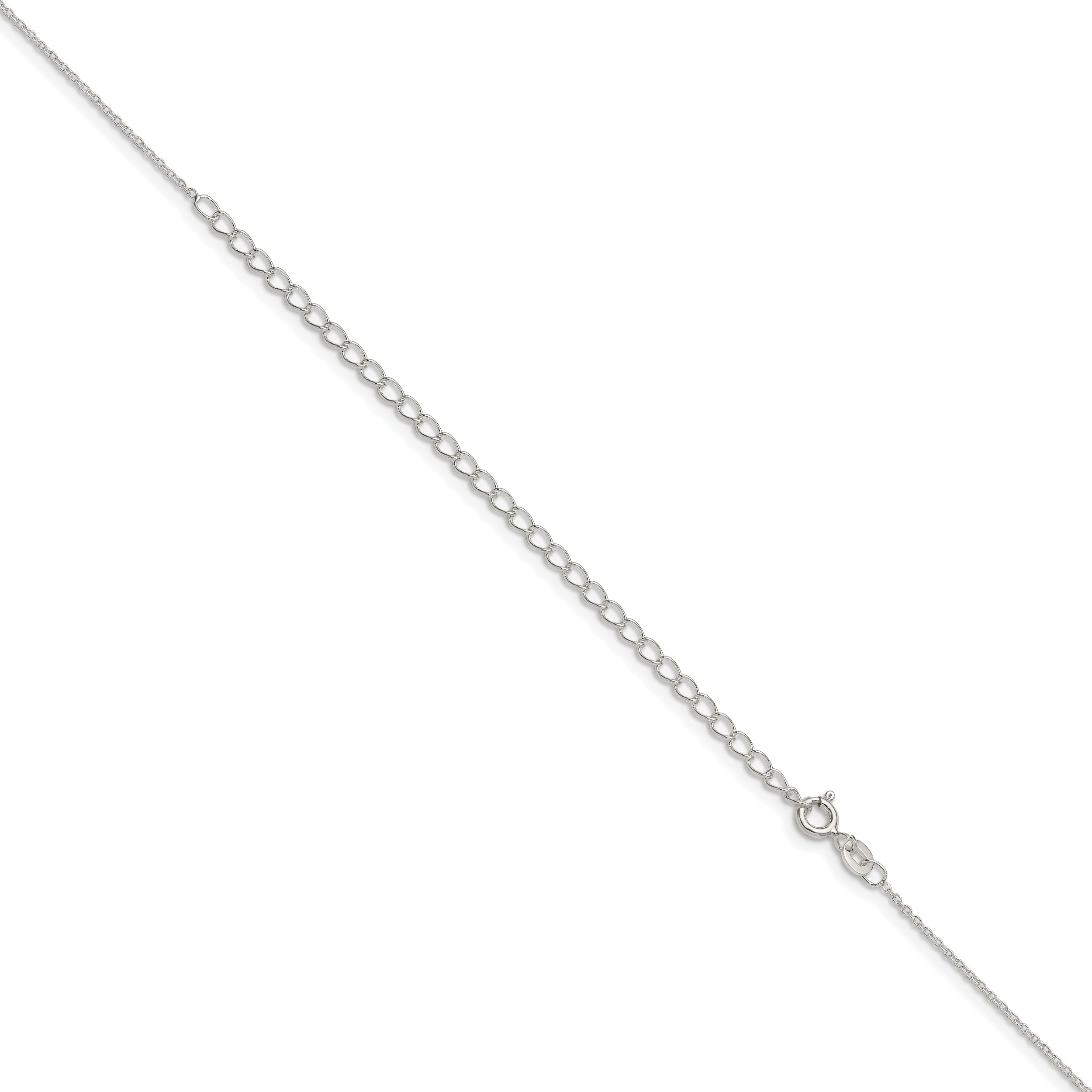 22 Inch Sterling Silver 1mm Cable Chain W/4In Ext.