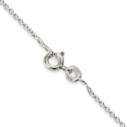20 Inch Sterling Silver Rhodium-Plated 1mm Cable Chain Necklace