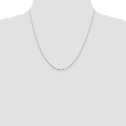 20 Inch Sterling Silver Rhodium-Plated 1mm Cable Chain Necklace
