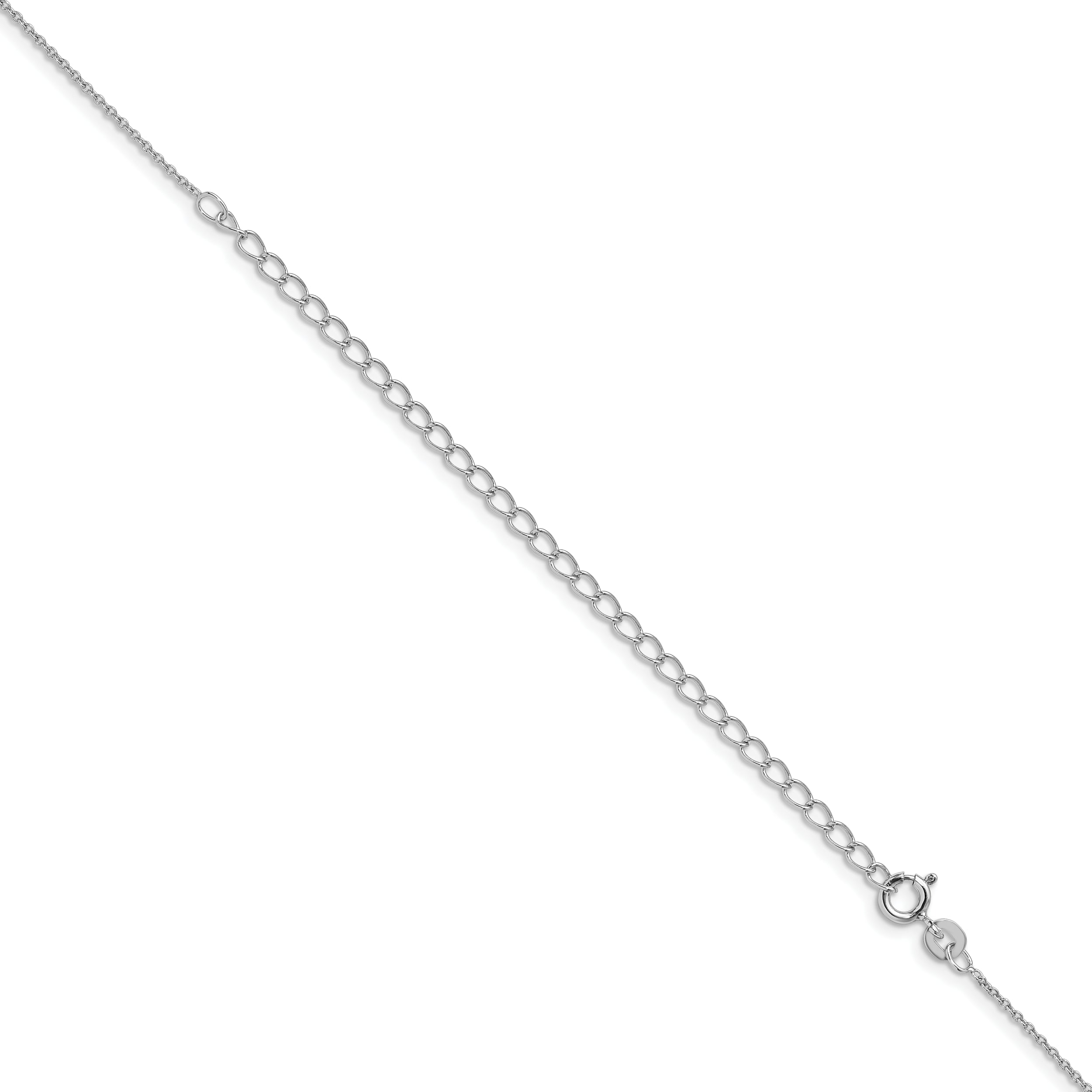 22 Inch Sterling Silver Rhodium-Plated 1mm Cable Chain W/4In Ext.