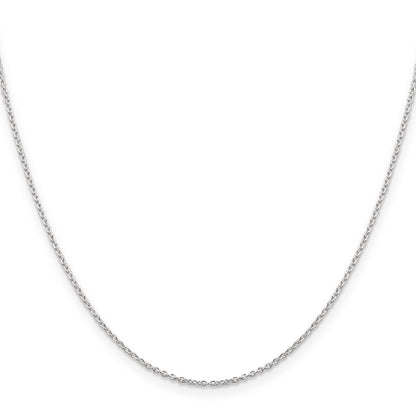14 Inch Sterling Silver Rhodium-Plated 1.25mm Cable Chain Necklace
