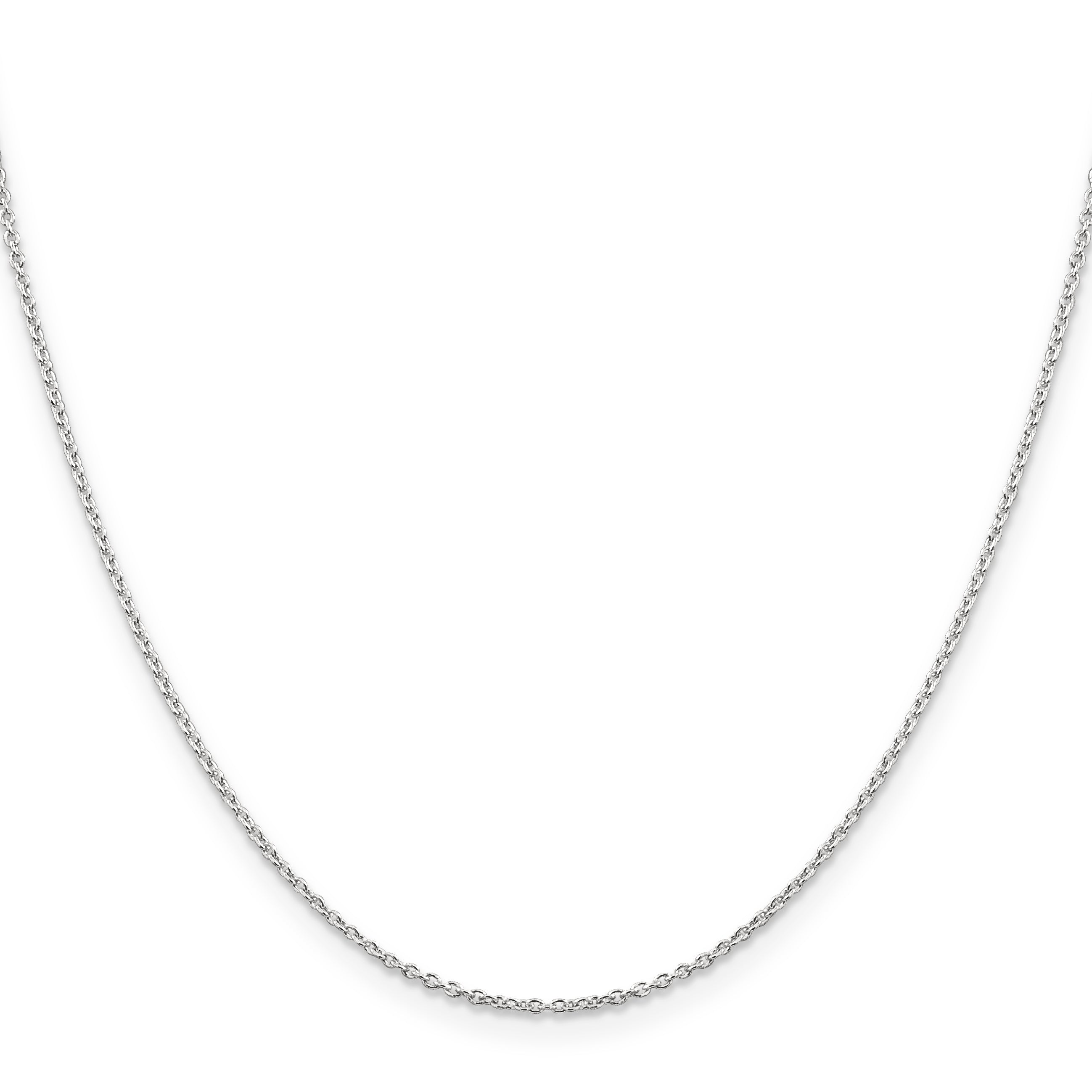 20 Inch Sterling Silver Rhodium-Plated 1.25mm Cable Chain
