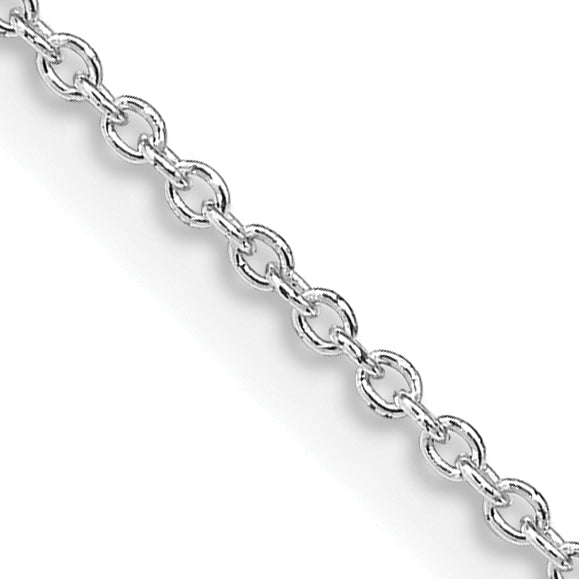 24 Inch Sterling Silver Rhodium-Plated 1.25mm Cable Chain Necklace