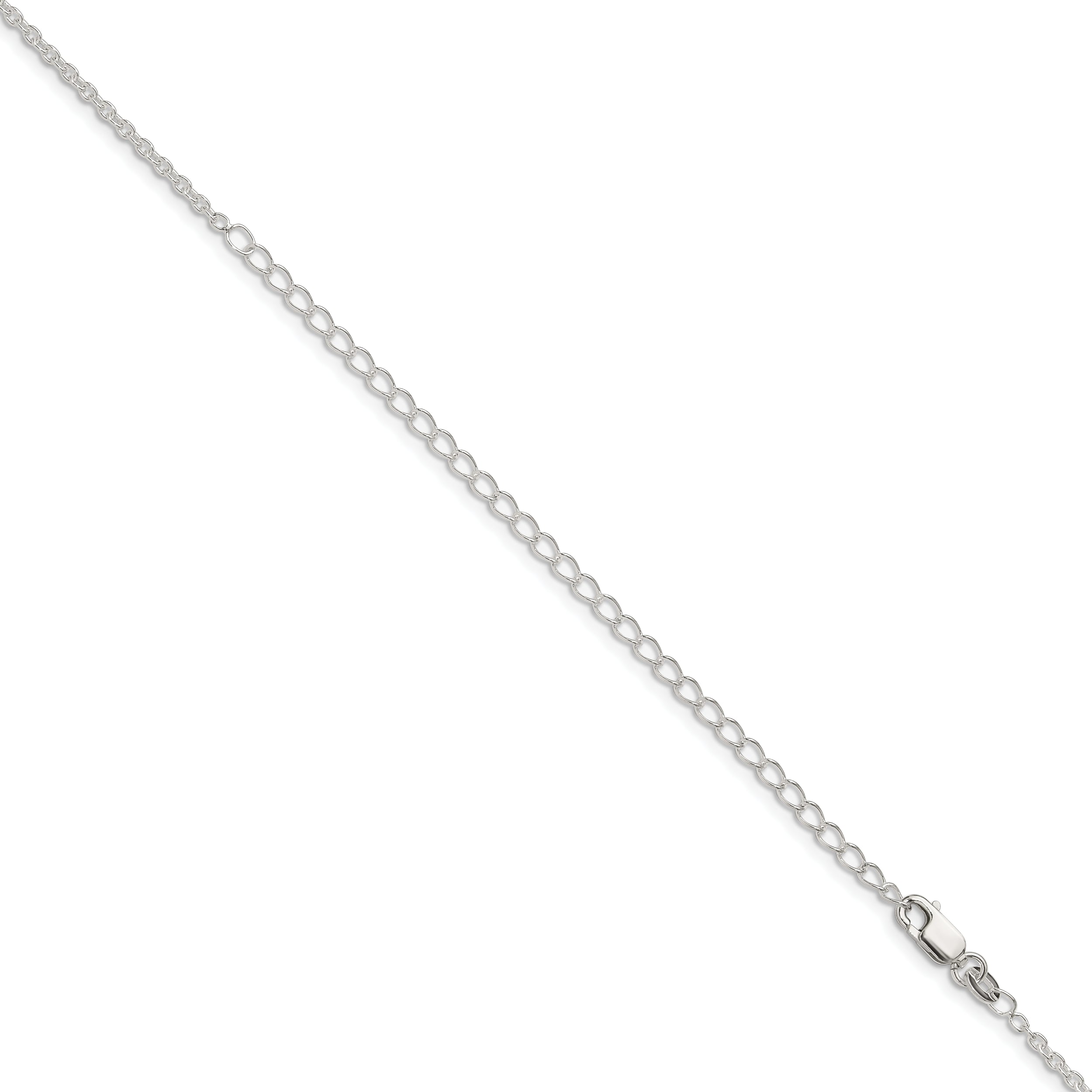 22 Inch Sterling Silver 1.95mm Cable Chain W/4In Ext.