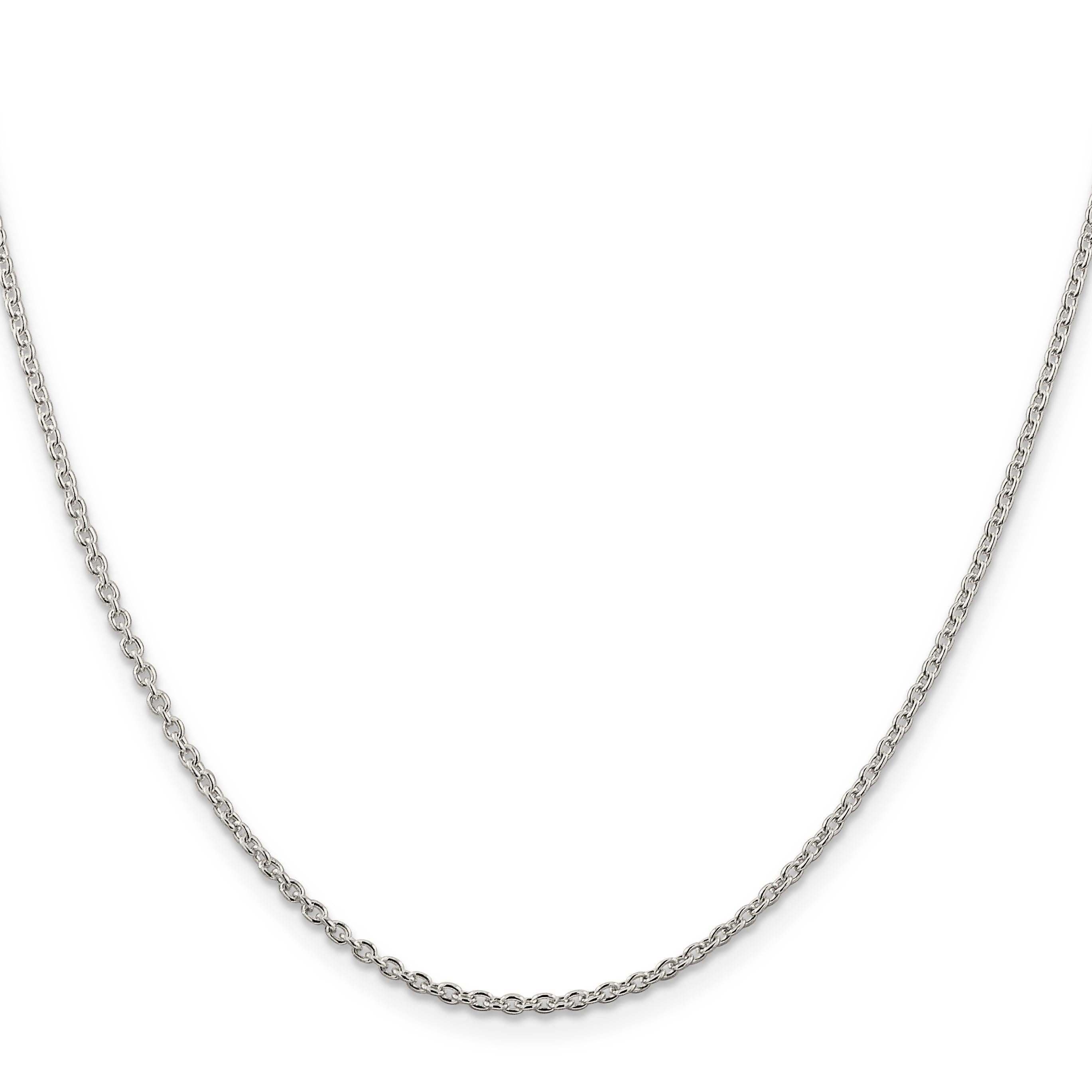 24 Inch Sterling Silver Rhodium-Plated 1.95mm Cable Chain Necklace