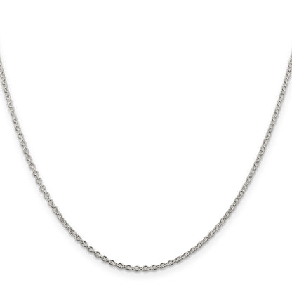 36 Inch Sterling Silver Rhodium-Plated 1.95mm Cable Chain Necklace