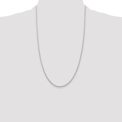 26 Inch Sterling Silver Rhodium-Plated 1.95mm Cable Chain Necklace