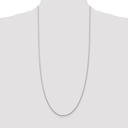 30 Inch Sterling Silver Rhodium-Plated 1.95mm Cable Chain Necklace