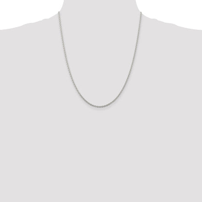 22 Inch Sterling Silver 2.25mm Cable Chain Necklace