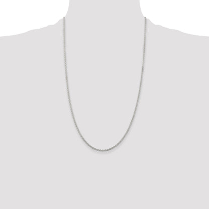 26 Inch Sterling Silver 2.25mm Cable Chain Necklace
