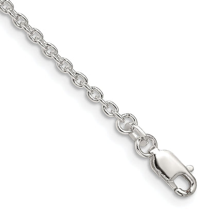 7 Inch Sterling Silver 2.25mm Cable Chain Bracelet