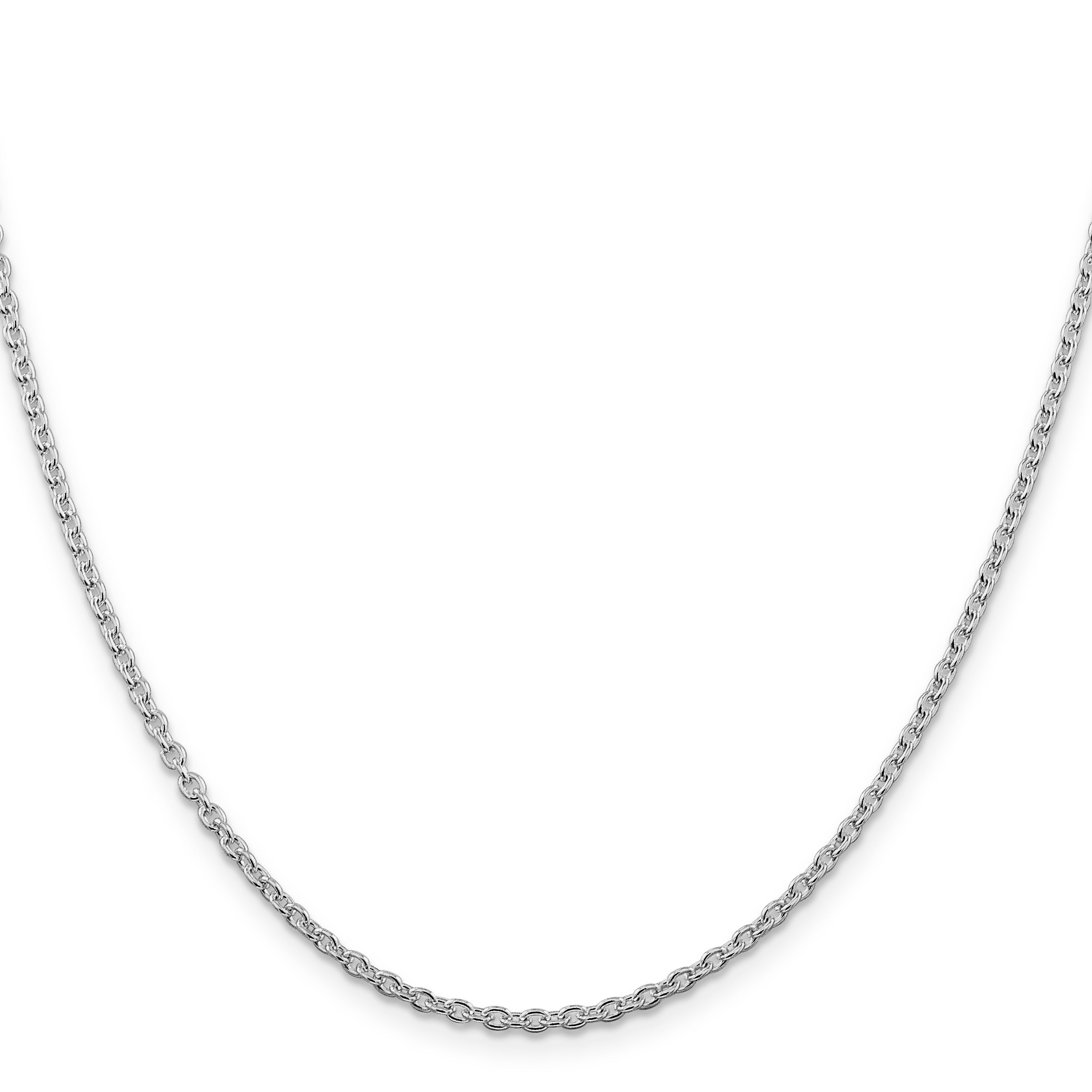 16 Inch Sterling Silver Rhodium-Plated 2.25mm Cable Chain Necklace