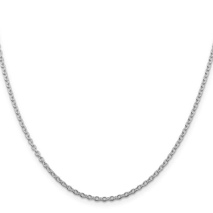 36 Inch Sterling Silver Rhodium-Plated 2.25mm Cable Chain Necklace