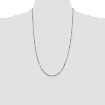 26 Inch Sterling Silver 2.75mm Cable Chain Necklace