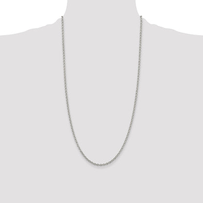 28 Inch Sterling Silver 2.75mm Cable Chain Necklace