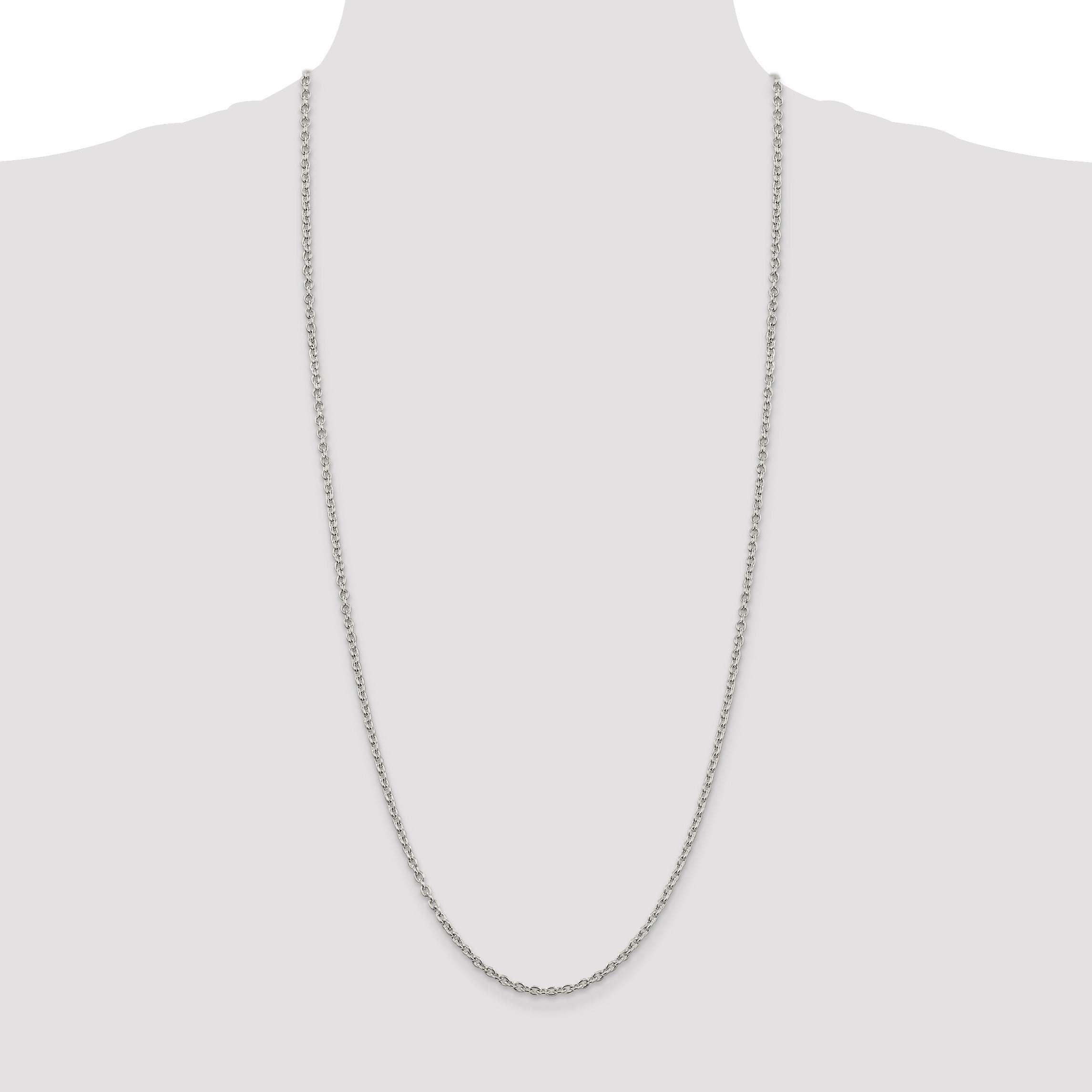 30 Inch Sterling Silver 2.75mm Cable Chain Necklace