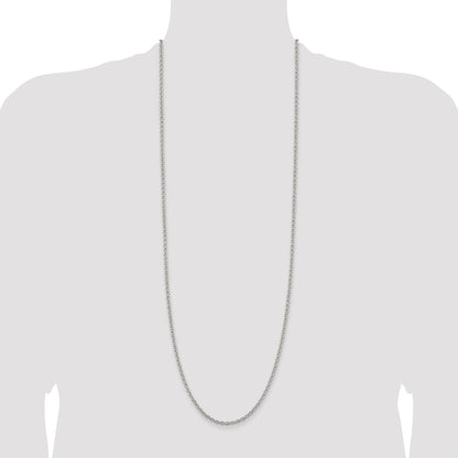 36 Inch Sterling Silver 2.75mm Cable Chain Necklace