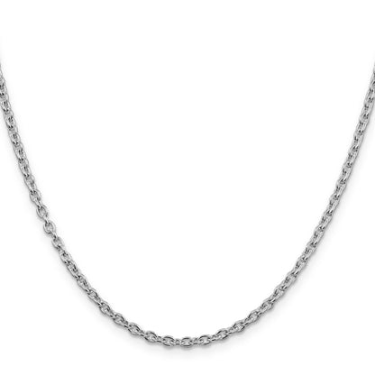 36 Inch Sterling Silver Rhodium-Plated 2.75mm Cable Chain Necklace