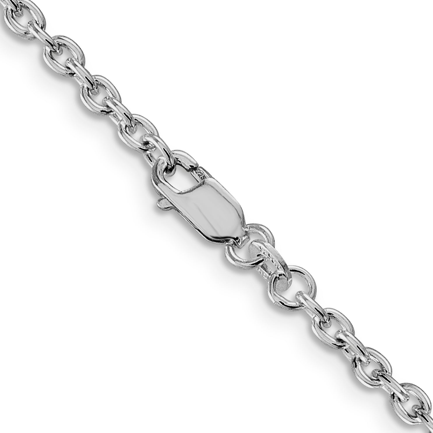 36 Inch Sterling Silver Rhodium-Plated 2.75mm Cable Chain Necklace
