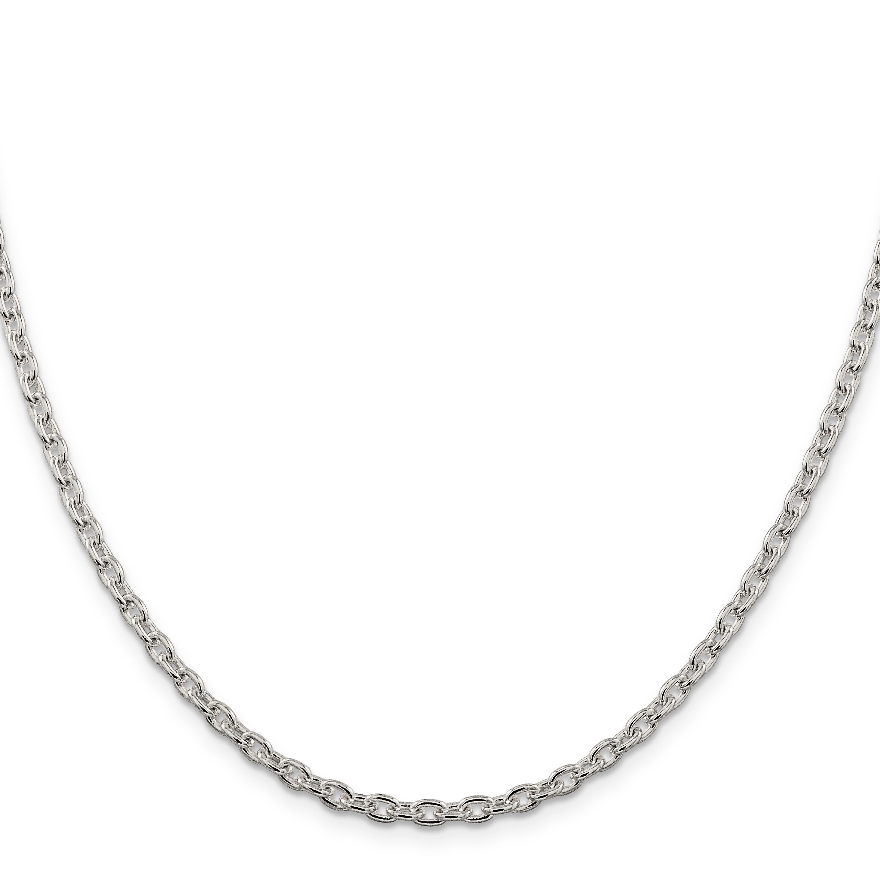 24 Inch Sterling Silver 3.5mm Cable Chain Necklace