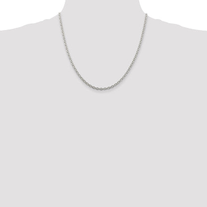 20 Inch Sterling Silver 3.5mm Cable Chain Necklace