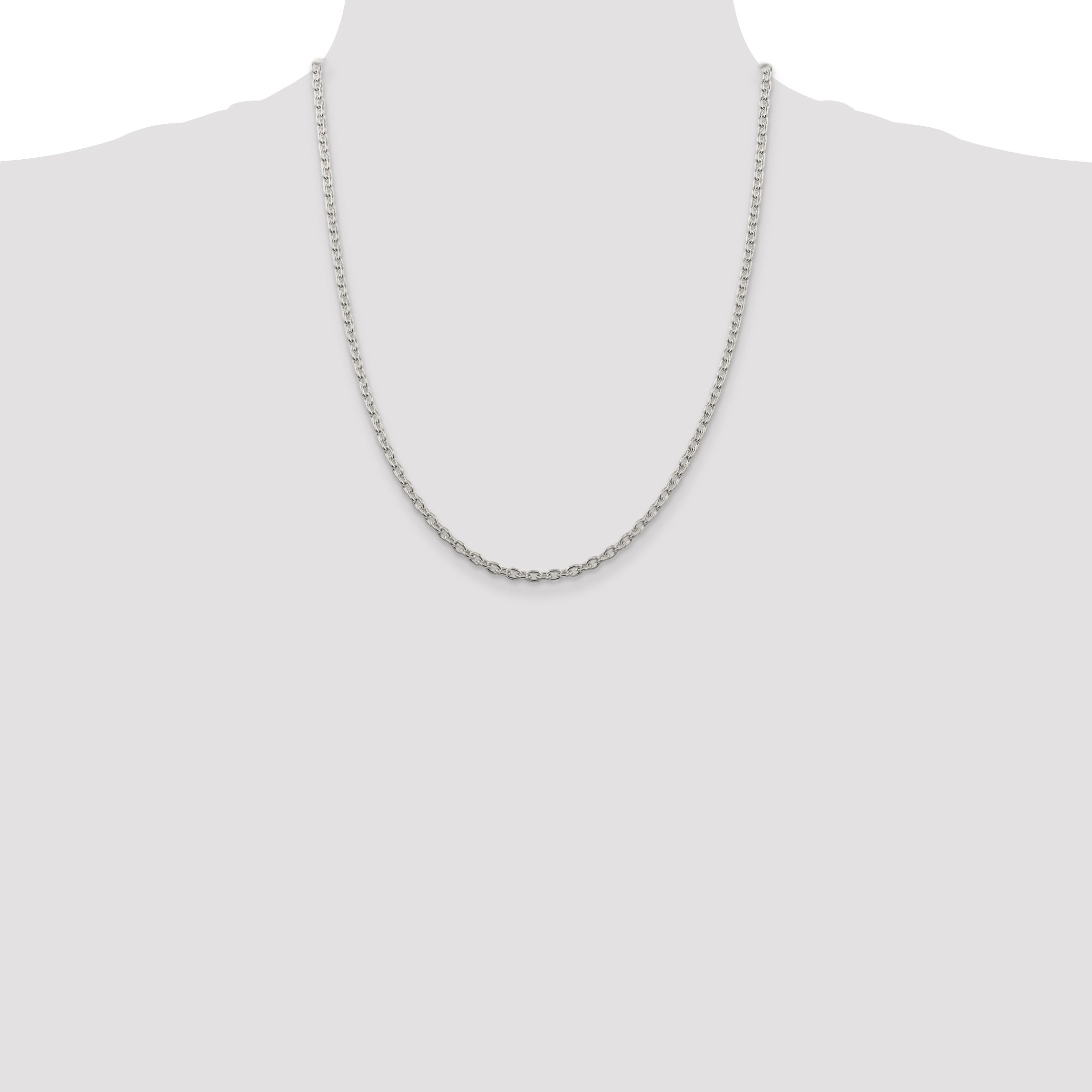 22 Inch Sterling Silver 3.5mm Cable Chain Necklace