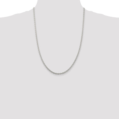 24 Inch Sterling Silver 3.5mm Cable Chain Necklace