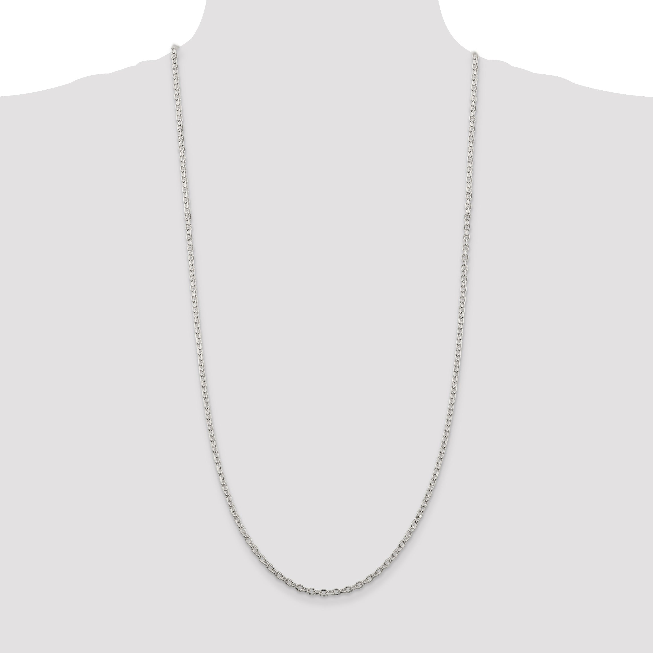 30 Inch Sterling Silver 3.5mm Cable Chain Necklace