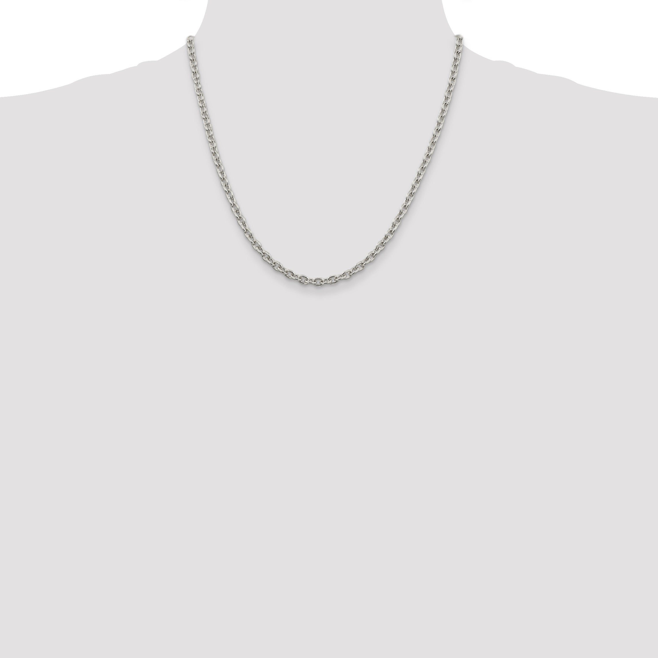 20 Inch Sterling Silver 4.5mm Cable Chain Necklace