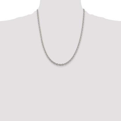 22 Inch Sterling Silver 4.5mm Cable Chain Necklace