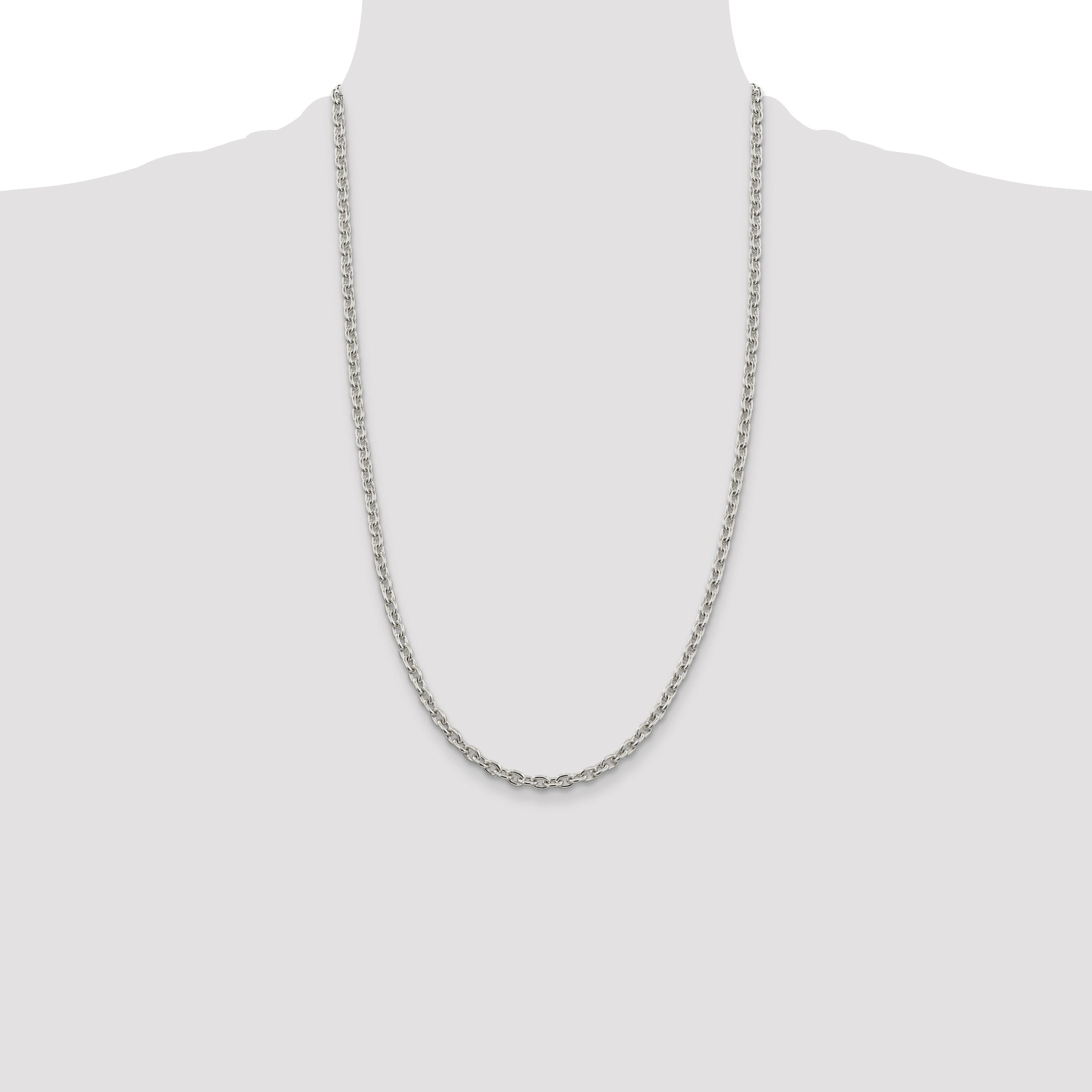 26 Inch Sterling Silver 4.5mm Cable Chain Necklace