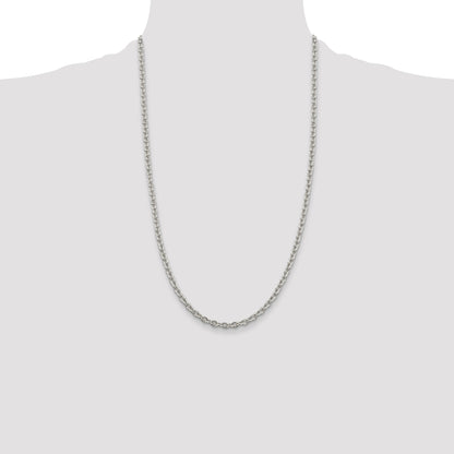 26 Inch Sterling Silver 4.5mm Cable Chain Necklace