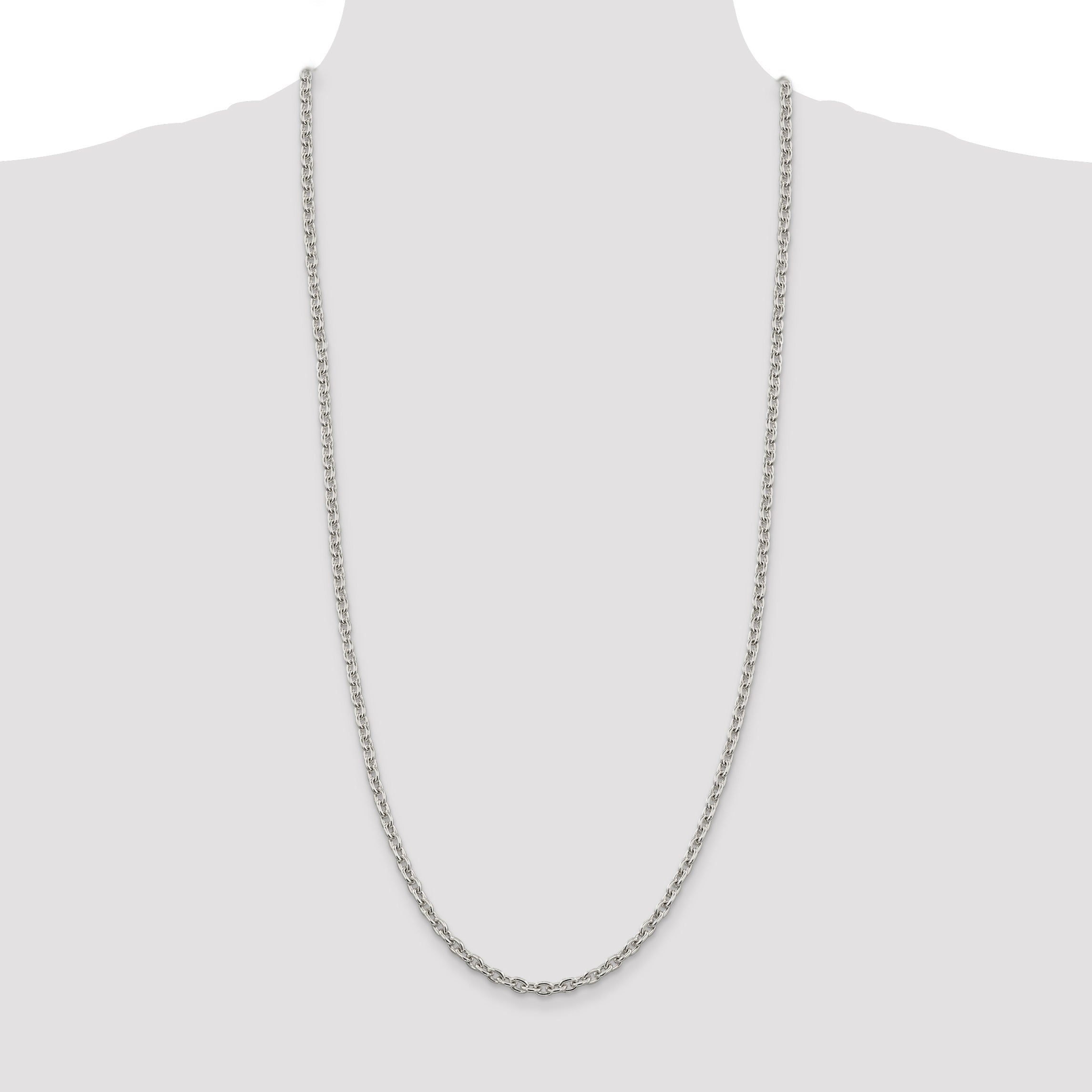 30 Inch Sterling Silver 4.5mm Cable Chain Necklace