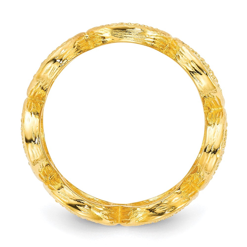 Sterling Silver Gold-Plated Cz Ovals Ring