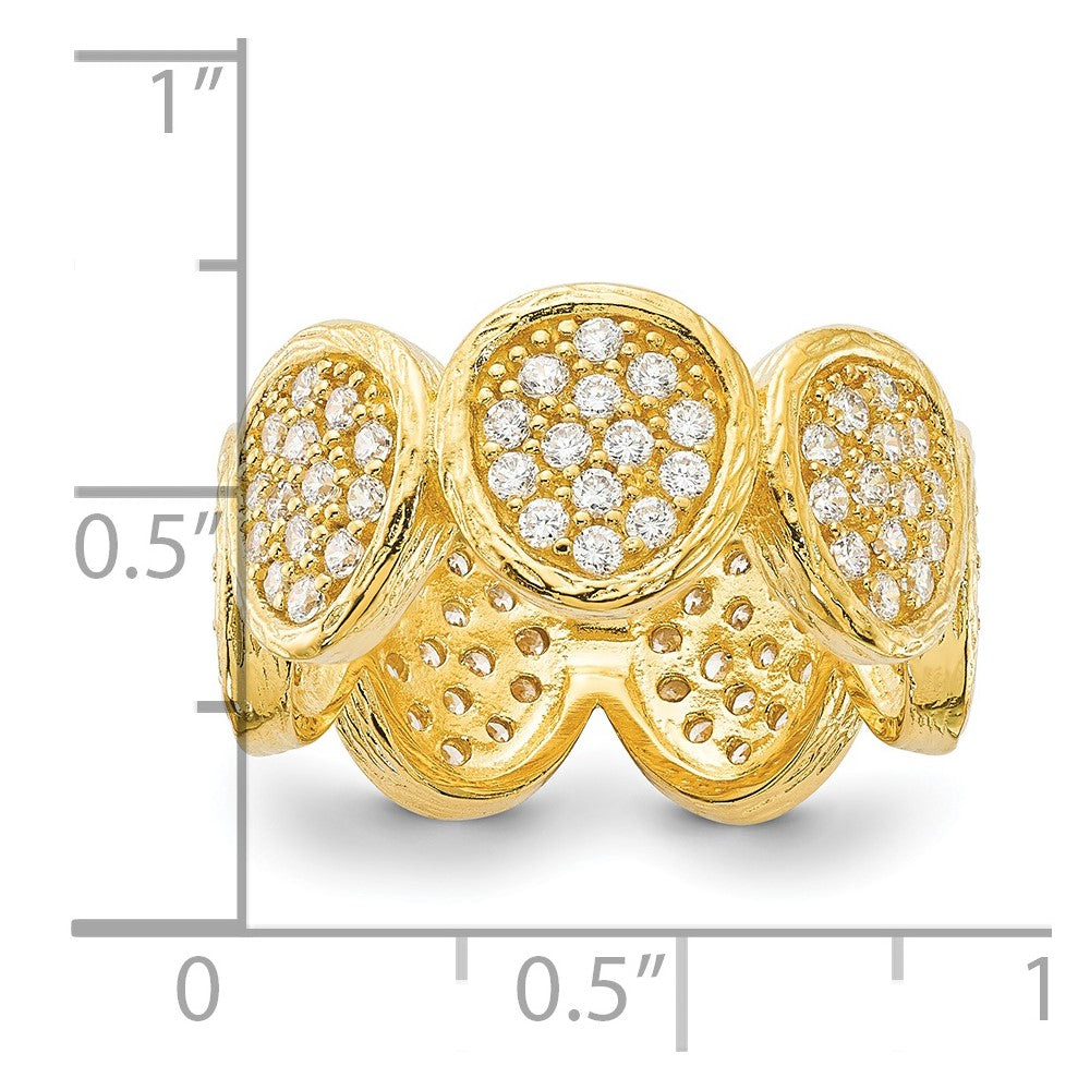 Sterling Silver Gold-Plated Cz Ovals Ring