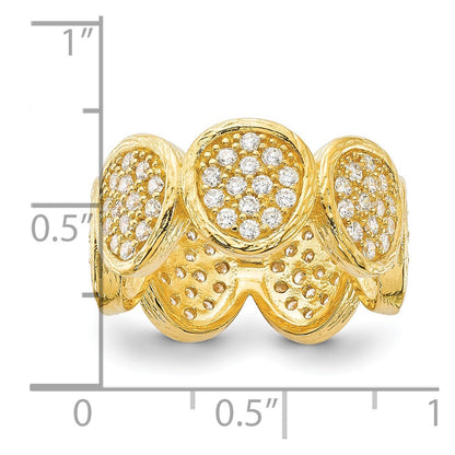 Sterling Silver Gold-Plated Cz Ovals Ring