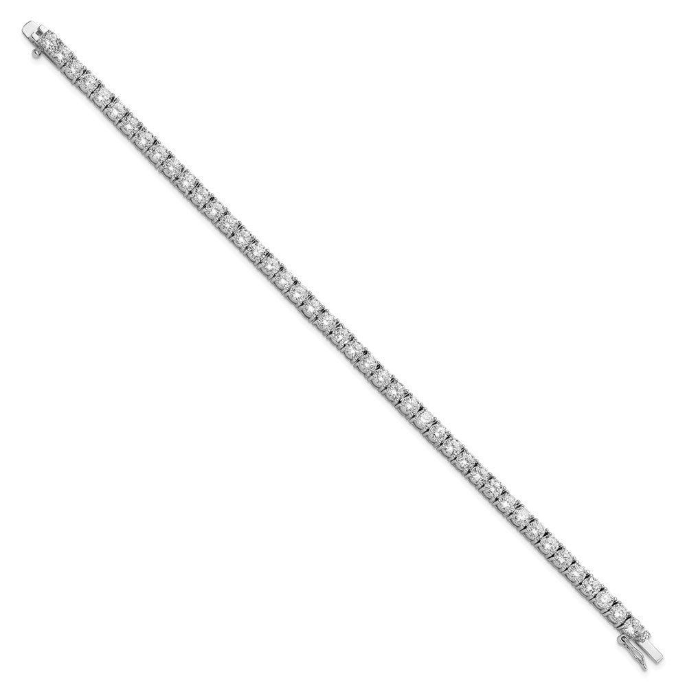 Sterling Silver Cheryl M Rhodium-Plated Brilliant-Cut Cz 7.25 Inch Tennis Bracelet