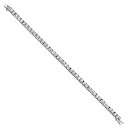 Sterling Silver Cheryl M Rhodium-Plated Brilliant-Cut Cz 7.25 Inch Tennis Bracelet