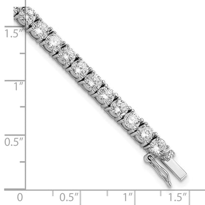 Sterling Silver Cheryl M Rhodium-Plated Brilliant-Cut Cz 7.25 Inch Tennis Bracelet