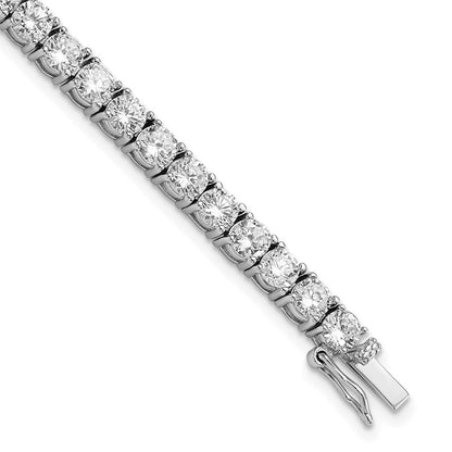 Sterling Silver Cheryl M Rhodium-Plated Brilliant-Cut Cz 7.25 Inch Tennis Bracelet