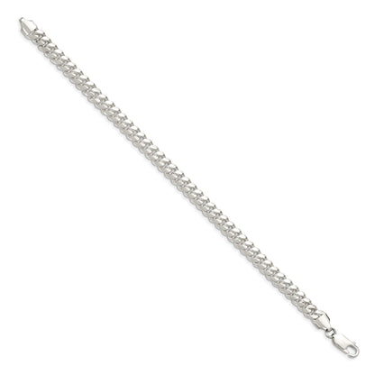 9 Inch Sterling Silver 6.4mm Polished Domed Curb Chain Bracelet