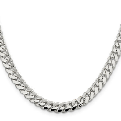 26 Inch Sterling Silver 7.0mm Polished Domed Curb Chain Necklace
