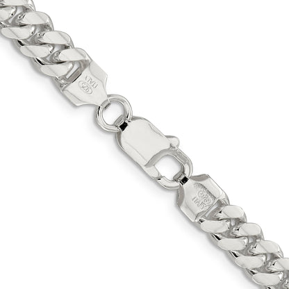 24 Inch Sterling Silver 7.0mm Polished Domed Curb Chain Necklace