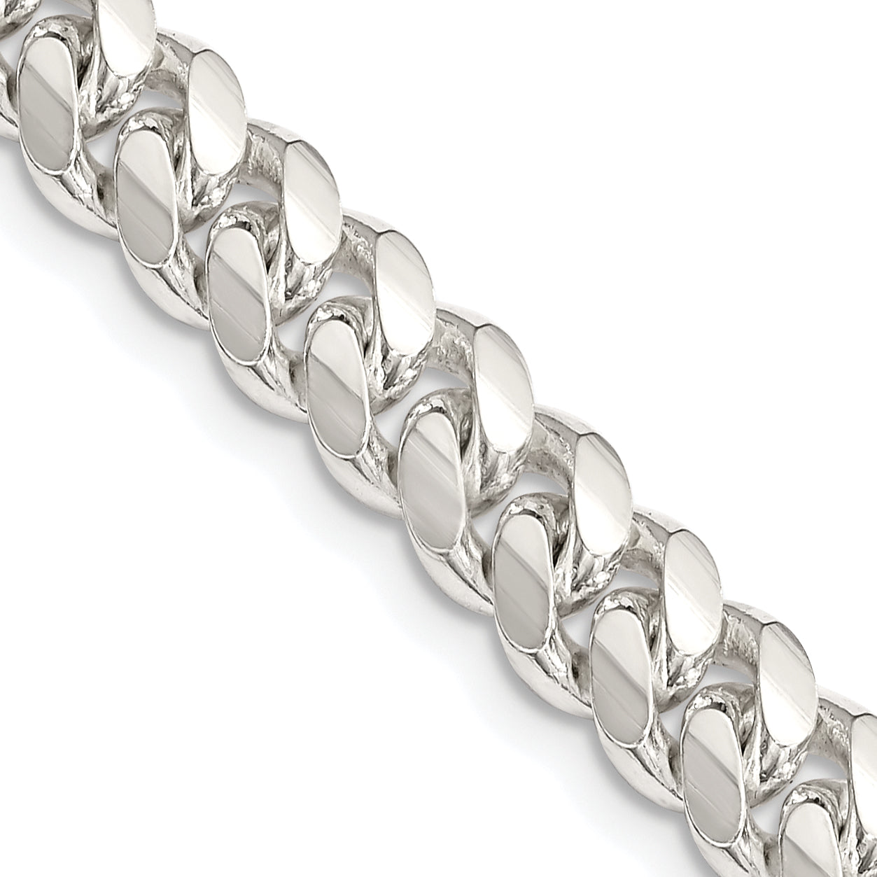 26 Inch Sterling Silver 7.0mm Polished Domed Curb Chain Necklace
