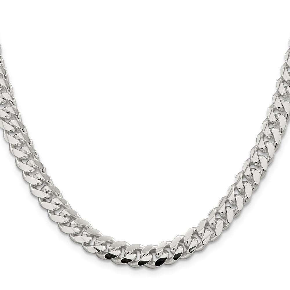 26 Inch Sterling Silver 7.8mm Polished Domed Curb Chain Necklace