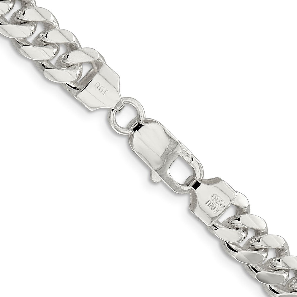 24 Inch Sterling Silver 7.8mm Polished Domed Curb Chain Necklace